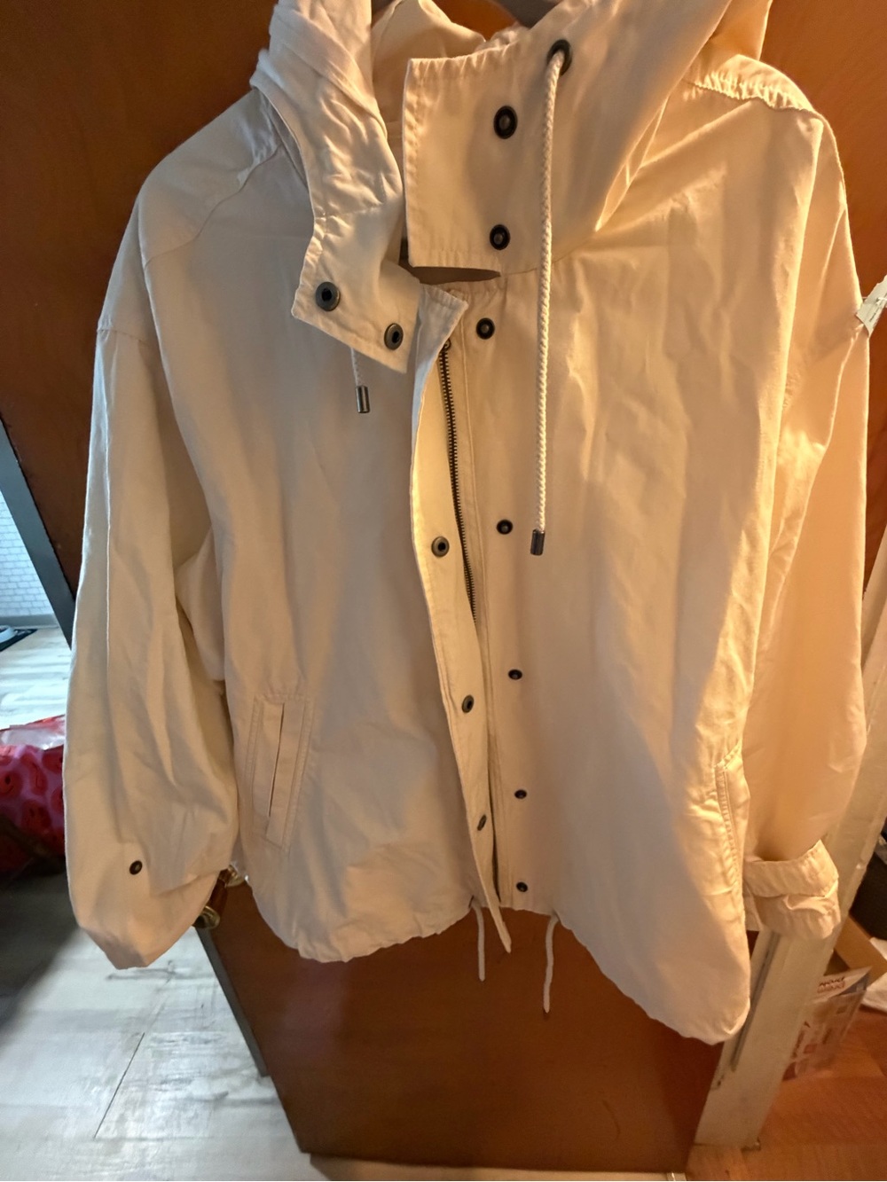 Old Navy Cream Hooded Anorak Jacket